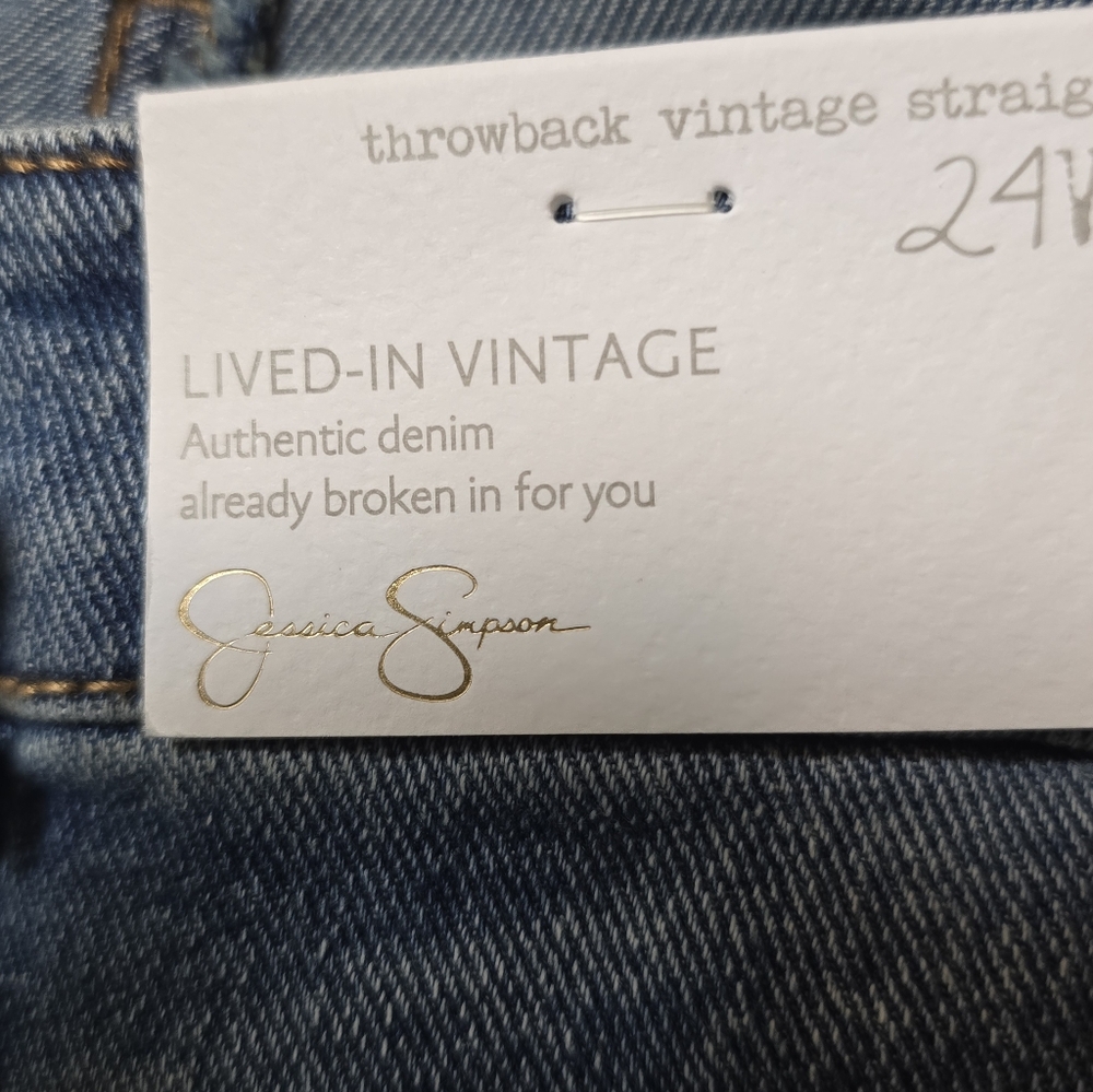 Jessica Simpson Throwback Vintage Straight Jeans 24W NWT Plus - Picture 7 of 8